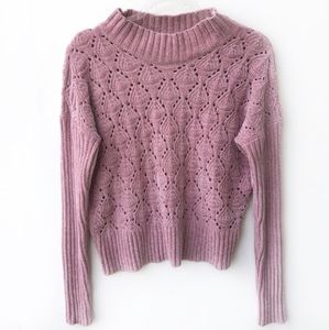 Pink Chenille Cropped Sweater Medium